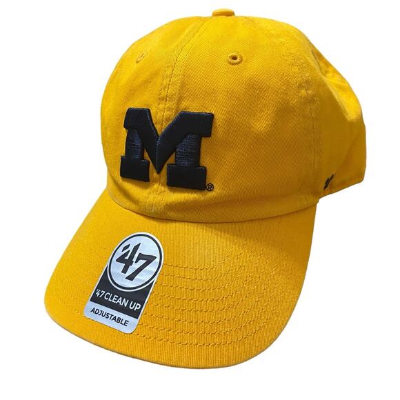 Michigan U of M College Baseball Hat OSFM Adjustable Maize Blue NEW License Cap - Picture 9 of 11